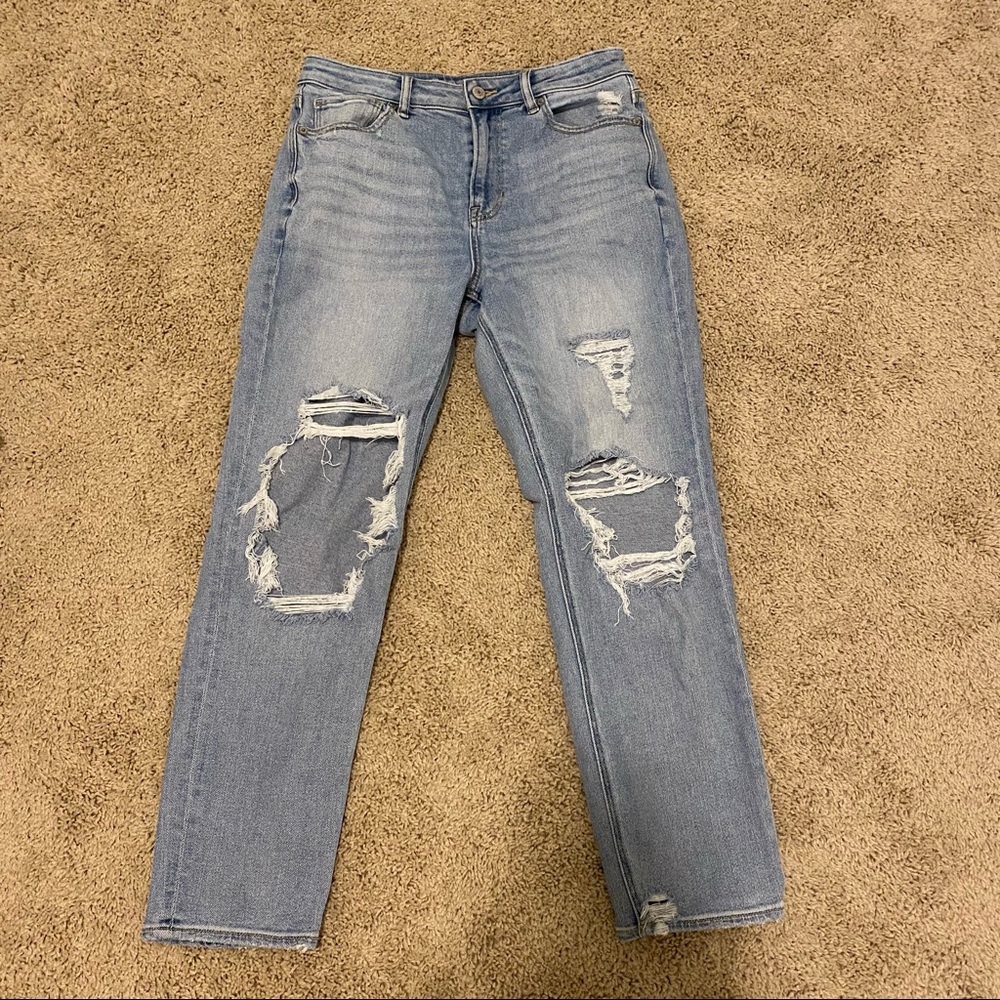 AE distressed mom jeans